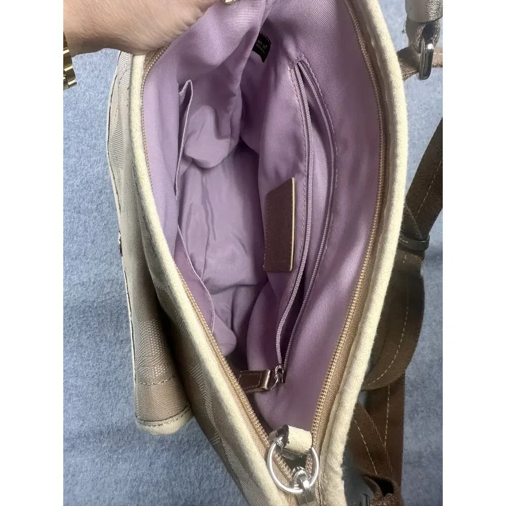 Coach Kyra Crossbody Bag Signature Canvas Khaki Monogram Hobo